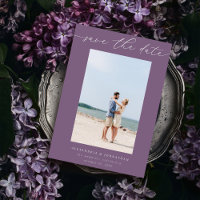 Chic Stylish Mod Photo Save the Date 3 - Purple