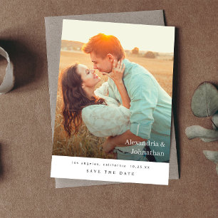 Chic Stylish Mod Photo Save the Date Invitation