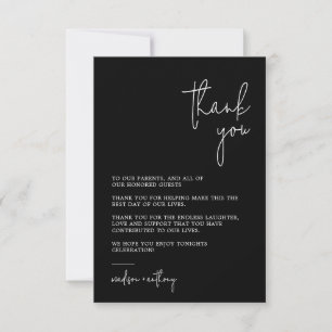 Chic Stylish Modern Black & White Wedding Thank You Card