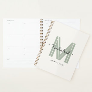 Chic Stylish Modern Monogram Script  Planner