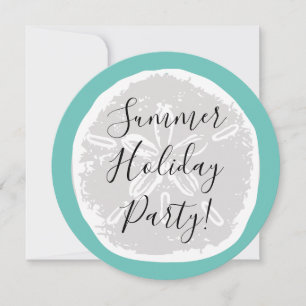 Chic summer Holiday beach party invitation (round)
