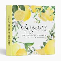 Chic Summer Lemon Yellow Recipe Cookbook