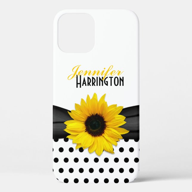Chic Sunflower Polka Dot Case-Mate iPhone Case (Back)