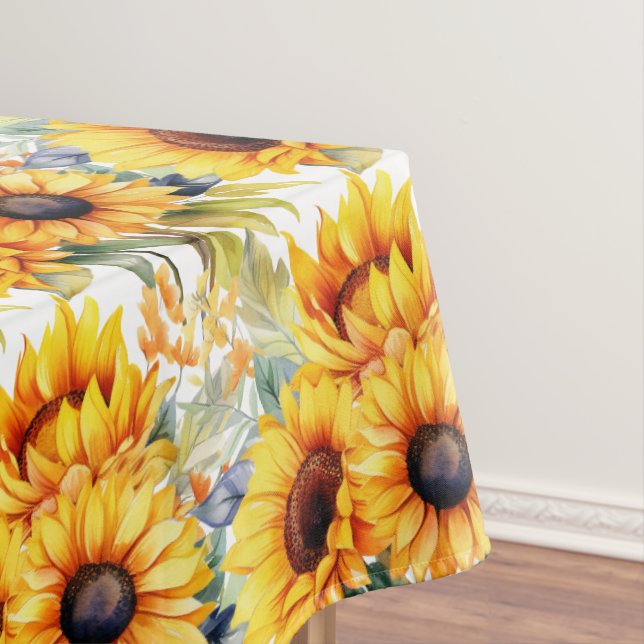 Chic Sunflowers Flowers Floral Tablecloth (In Situ)