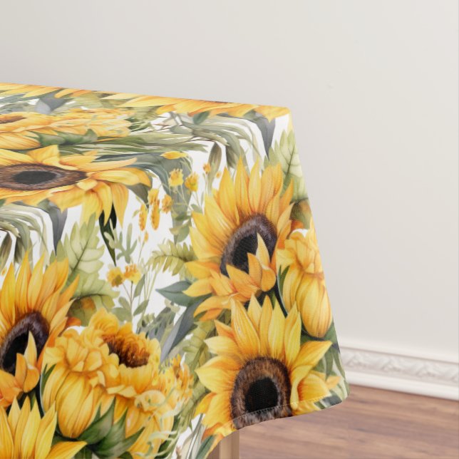 Chic Sunflowers Flowers Floral Tablecloth (In Situ)
