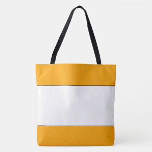 Chic Sunny Golden Yellow Orange White Stripes Tote Bag