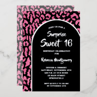 Chic Sweet 16 Leopard Print Birthday Gold