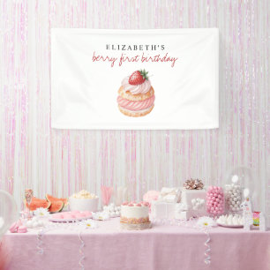 Chic Sweet Berry First Birthday Banner