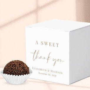 Chic Sweet Thank You Gold Script Wedding Favour Box