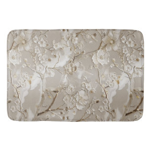 Chic taupe floral bath mat
