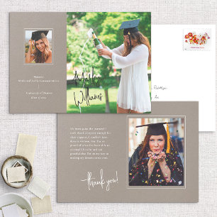 Chic Taupe Signature Graduation Announcement