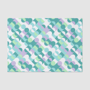 Chic Teal Blue Mint Green Circles Art Pattern Tissue Paper