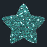 Chic Teal Faux Glitter Star Sticker<br><div class="desc">Glamourous teal green large faux glitter.
PLEASE NOTE:  These are flat printed graphics - no raised parts</div>