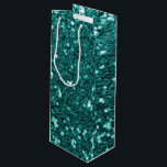 Chic Teal Faux Glitter Wine Gift Bag<br><div class="desc">Glamourous teal green large faux glitter.
PLEASE NOTE:  These are flat printed graphics - no raised parts.</div>