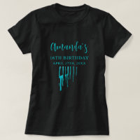 Chic Teal Glitter Drips Sweet 16 Birthday