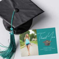 Chic Teal Graduate Photo Personalised Graduation
