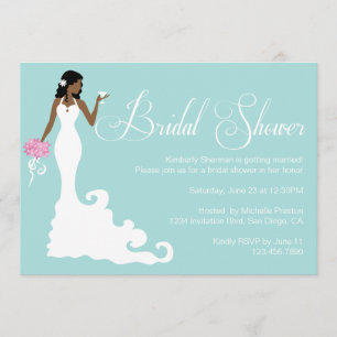 Chic Teal Modern Bride Posh Bridal Shower Invite