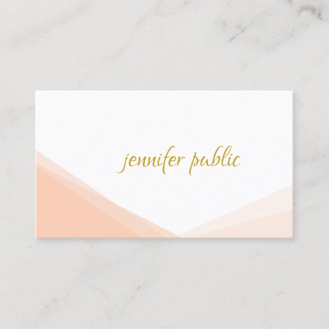 Chic Template Gold Hand Script Name Professional Business Card (Front)