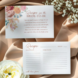 Chic Terracotta Floral Bridal Shower Enclosure Card