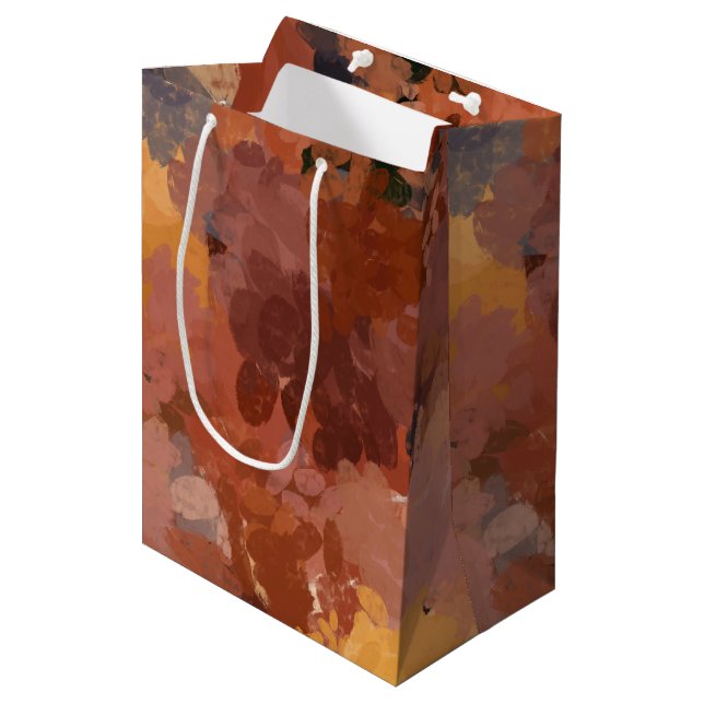 Chic Terracotta Rust Trendy Brown Abstract Medium Gift Bag (Front Angled)