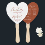 Chic Terracotta Script Wedding Program Heart Hand Fan<br><div class="desc">This elegant terracotta wedding program can be personalised with your special wedding day details featuring chic modern script typography.  Designed by Thisisnotme©</div>