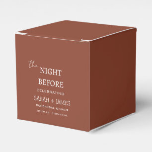 Chic Terracotta the Night Before Rehearsal Dinner  Favour Box