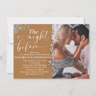 Chic Terracotta The Night Before Rehearsal Dinner Invitation