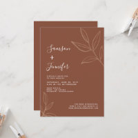 Chic Terracotta with Leaves Boho Virtual Wedding