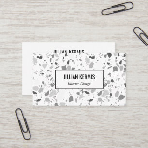 Chic terrazzo elegant Black White CUSTOM Business Card