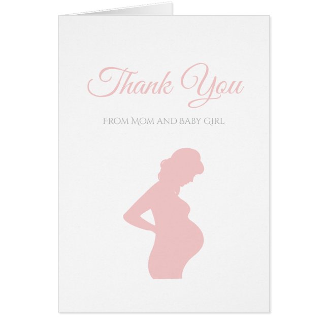 Chic Thank You Girl Baby Shower Pregnant Baby Bump (Front)