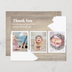 CHIC Thank You PHOTO COLLAGE Baby Cards BUDGET