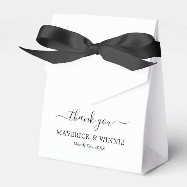 Chic Thank You Tent Boxes for Weddings and Events (Front Side)