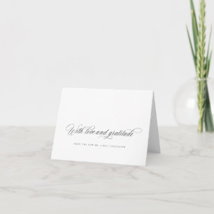 Chic Thank you Wedding Custom Note Card