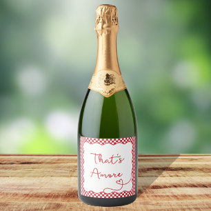 Chic 'That's Amore' Italian-Themed Customisable Sparkling Wine Label