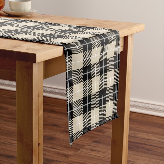 Chic Thompson Camel Tartan Plaid Pattern Short Table Runner (In Situ)