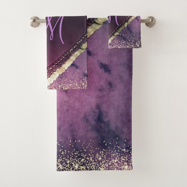 Chic Tie Dye Monogram Gypsy Scarf      Bath Towel Set (Insitu)