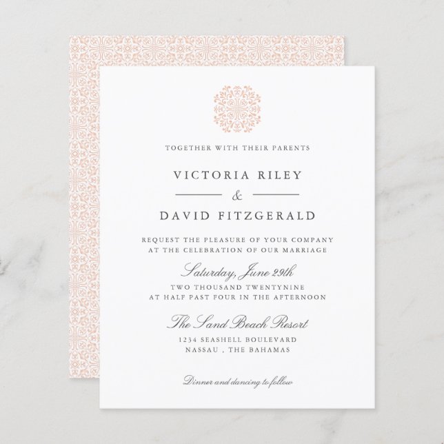 Chic Tiles  elegant timeless budget wedding  (Front/Back)