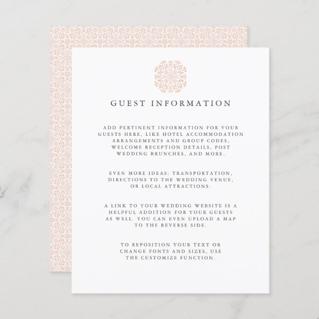 Chic Tiles elegant timeless budget wedding details (Front/Back)