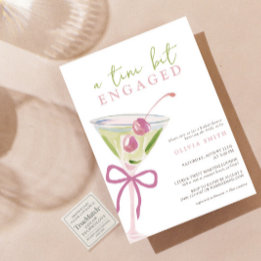 Chic Tini Bit Engaged Martini Bridal Shower Invitation