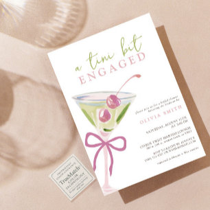 Chic Tini Bit Engaged Martini Bridal Shower Invitation