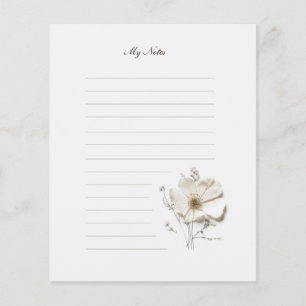 Chic Tiny Pressed Flower Lined Stationery Paper