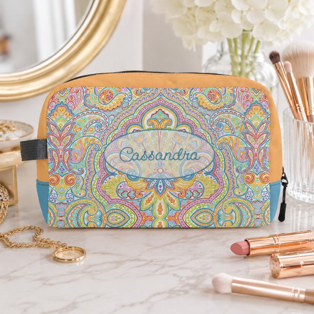 Chic Toiletry Bag With Colourful Paisley Pattern (Creator Uploaded)