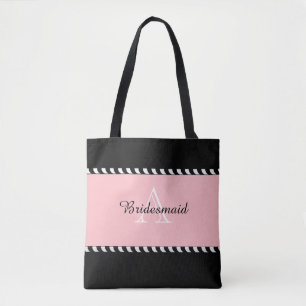 CHIC TOTE_MODERN WEDDING BLUSH/BLACK/WHITE TOTE BAG