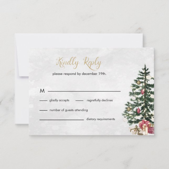  Chic  Tree lights Wedding RSVP Enclosure C (Front)