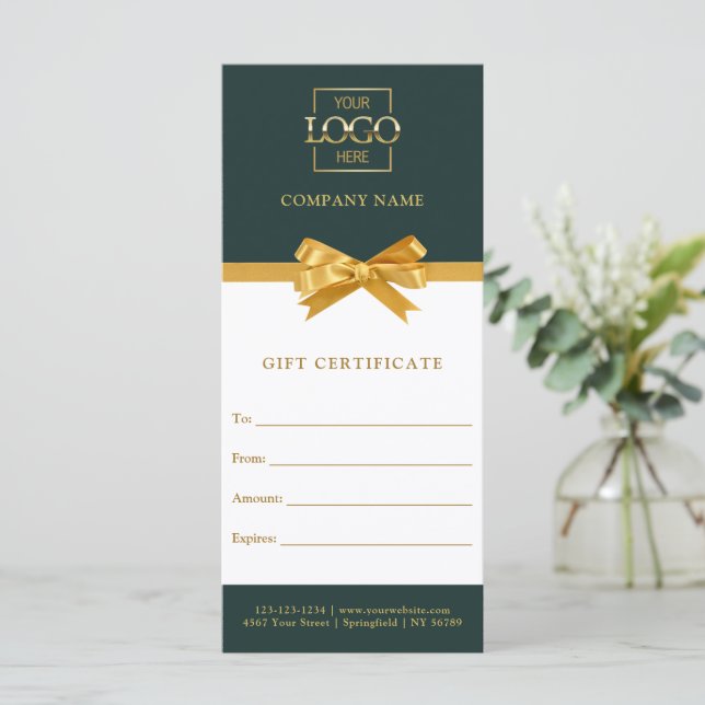 Chic Trendy Business Personalised Gift Certificate (Standing Front)