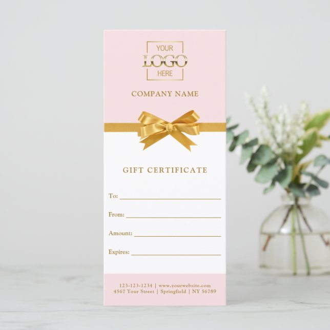 Chic Trendy Business Personalised Gift Certificate (Standing Front)