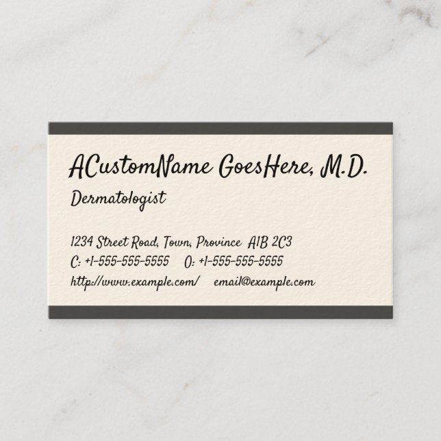 Chic & Trendy Dermatologist Business Card (Front)