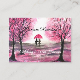 Chic trendy feminine style Cherry blossom Wedding  Business Card