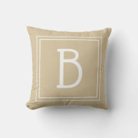 Chic Trendy Monogram Neutral Light Brown & White