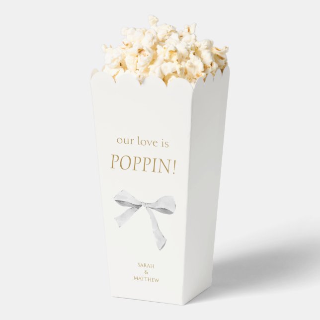 Chic Trendy Ribbon Couple Monogram  Favour Box (Popped)